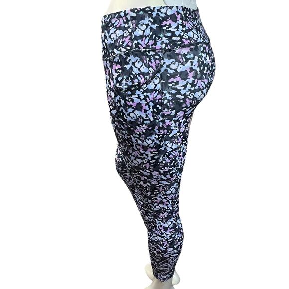 Avia Pink Blue Abstract High Waist Athletic Leggings Recycled Fabric L 10-12 - Picture 16 of 16